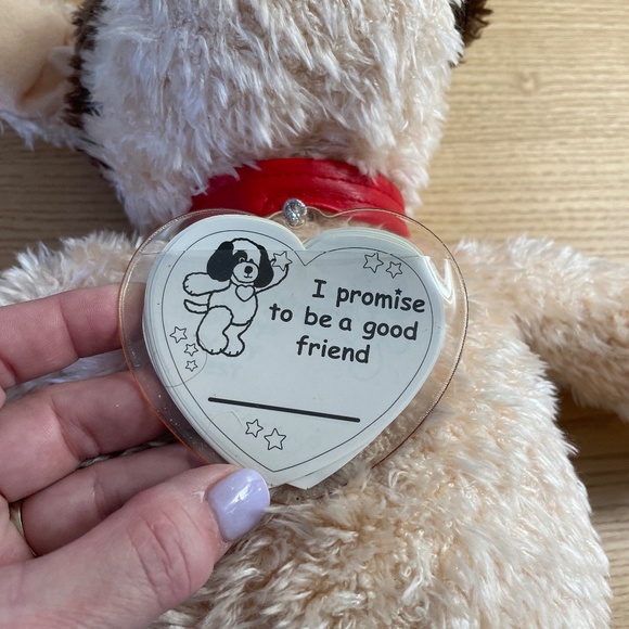 Gund Avon Exclusive Make a Promise Puppy Plush Shaggy Dog Tan 17" Stuffed Animal - Picture 5 of 12